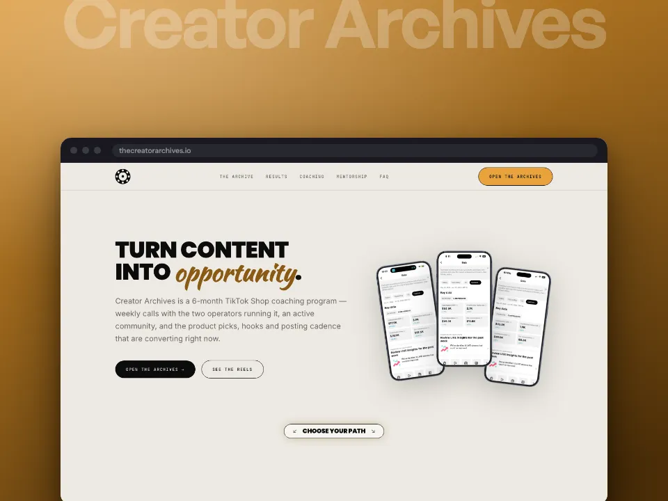 The Creator Archives website