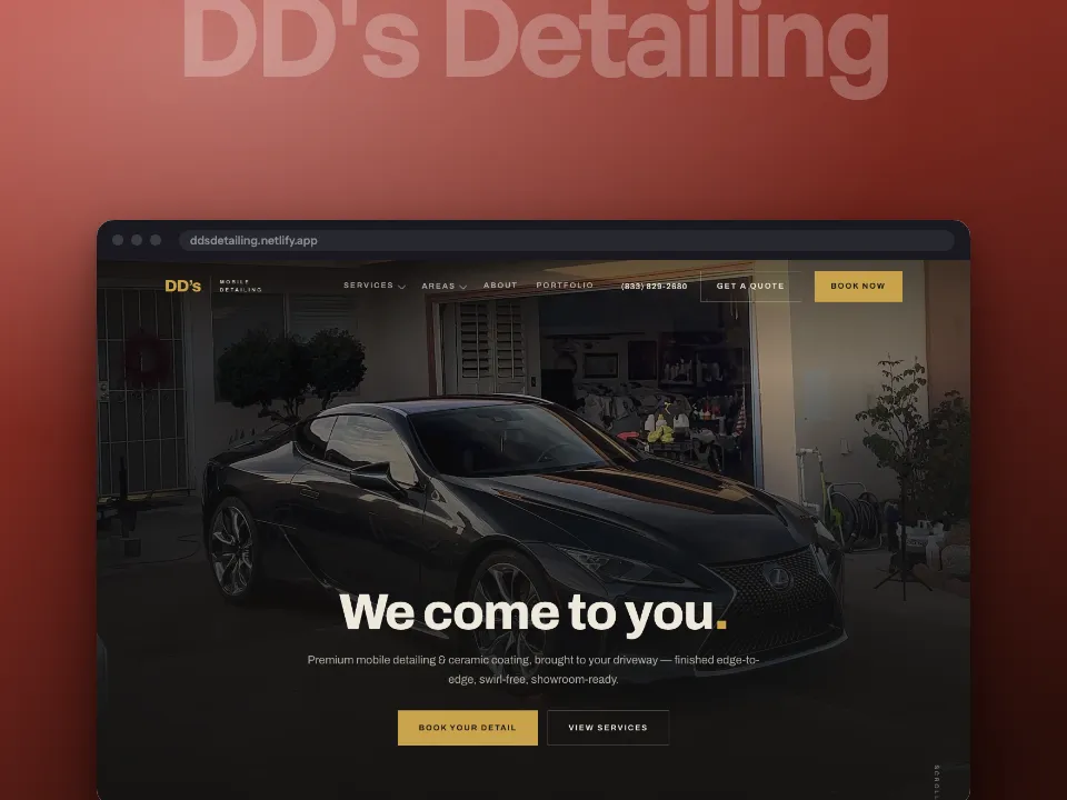 DD's Mobile Detailing website