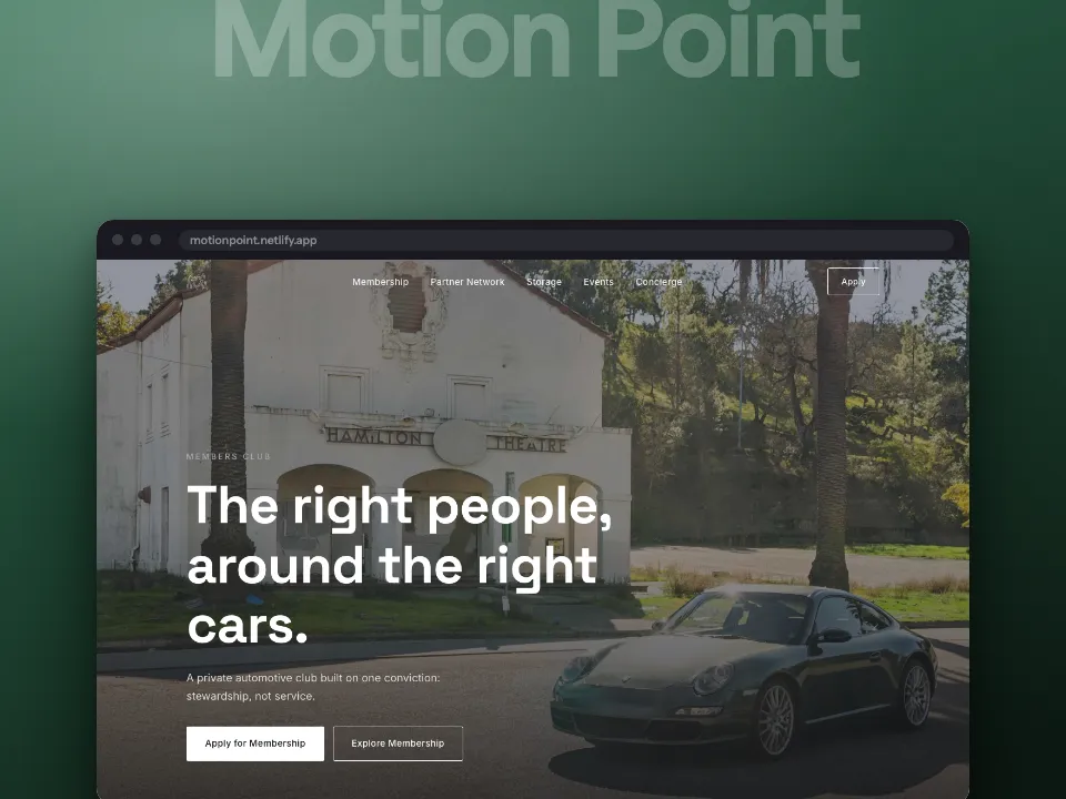 Motion Point Members Club website