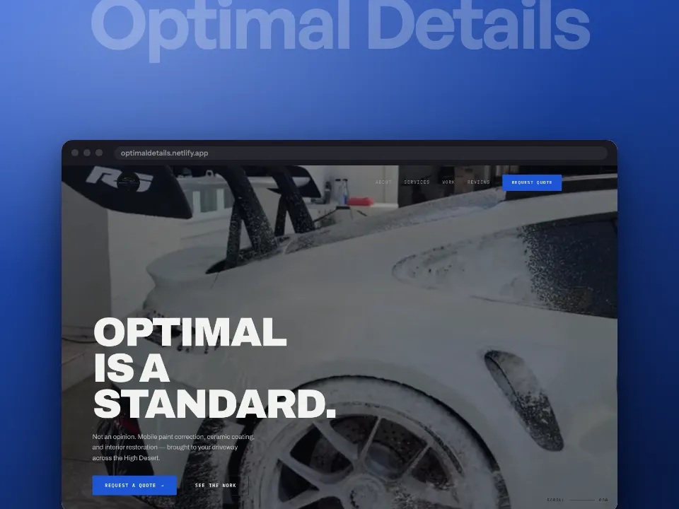 Optimal Details Automotive website